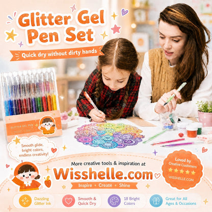 🔥50% OFF NOW! 🏆✨50K+ SOLD!🎁Glitter Gel Pen Set, Quick‑Dry Mess‑Free Sparkly Colour Pens for Journaling, Scrapbooking & Kids Craft Art