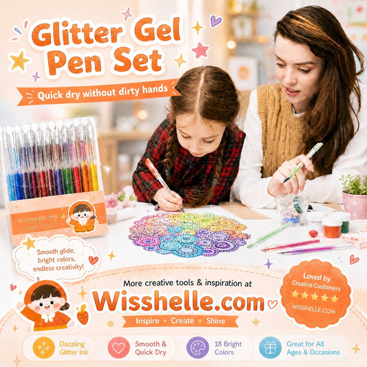 🔥50% OFF NOW! 🏆✨50K+ SOLD!🎁Glitter Gel Pen Set, Quick‑Dry Mess‑Free Sparkly Colour Pens for Journaling, Scrapbooking & Kids Craft Art