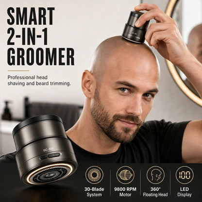 🪒 Save 50%! ⚡ 2‑in‑1 Bald Head Shaver & Beard Trimmer – Digital display & cordless 2✨