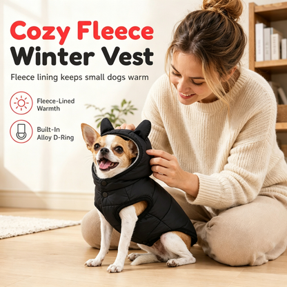 🐾 LIMITED-TIME 50% OFF! ✨ Hooded Dog Coat – Fleece-lined, Windproof 🧥