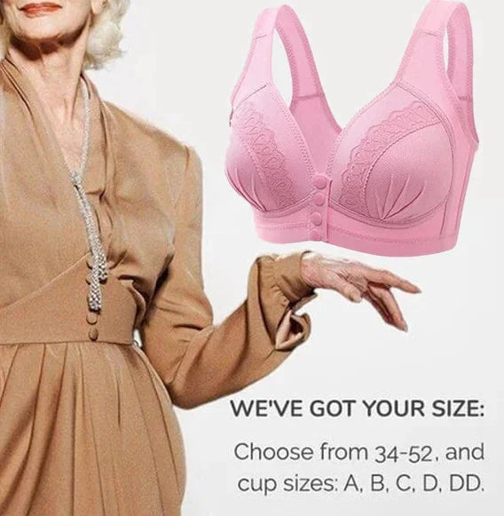 🌸Hot Sale 50% OFF🎁2025 Front Button Breathable Skin-Friendly Cotton Bra