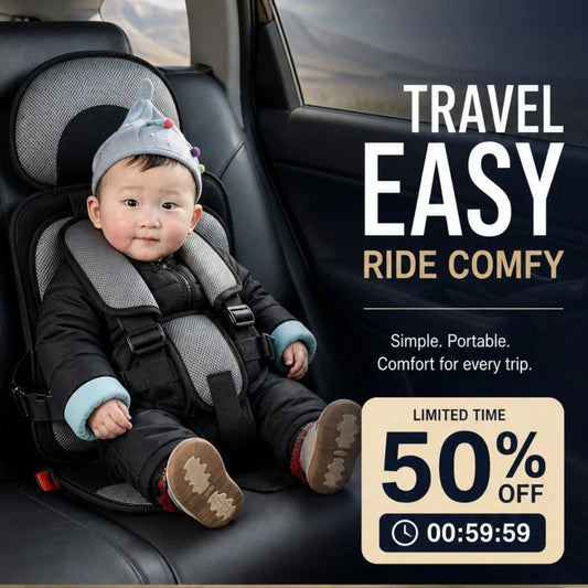 🧳👶 50% OFF! Portable Child Protection Car Seat – Lightweight 0.4kg, foldable & breathable mesh. 5‑point safety harness for 0‑12 years – stress‑free travel! 🚗✨