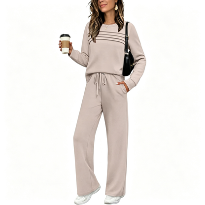 🔥LAST DAY SALE 50% OFF👍✨Women's Crew Neck Top & Drawstring Pants Set