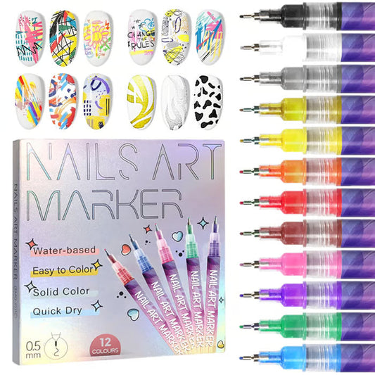 🎁🎁The Best Gift For Kids -50% OFF⏳🎨12 Colors Nail Art Pens Set
