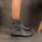 🍂Orthopedic Leather Boots with Side Zipper – Women's Round Toe for Foot Relief & Fashion