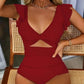 👗Sexy ruffled one-piece swimsuit