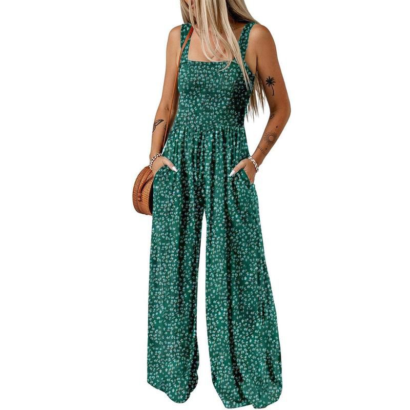 🏖️Summer Hot Sale 50% OFF🌼Women’s Casual Print Sleeveless Overalls Jumpsuits