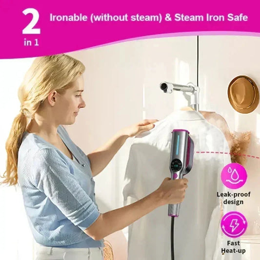 🥳2026 HOT SALE🥳💞50K+ SOLD!💥🧺💨 50% OFF! Steam Iron & Steamer 2-in-1 – Kills 99.99% mites & bacteria. 5s preheat, 150ml tank. Ceramic plate, even heat. Safe for silk to cotton. Your fabric care essential. 🛡️🌿2