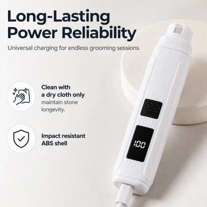🥳2026 HOT SALE🥳💞50K+ SOLD!🐶Electric Pet Nail Grinder – Whisper‑quiet, 3‑step gentle grinding. LED power display & USB‑C rechargeable – stress‑free grooming for dogs & cats! 🛡️✨
