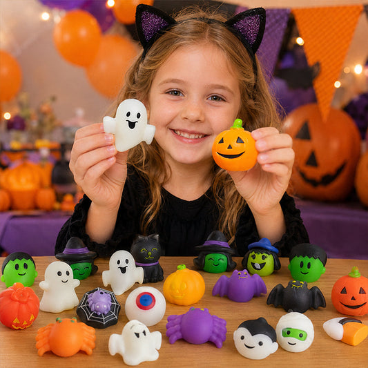 🔥Last Day 50% OFF - 🎃24PCS Halloween Mochi Squishy Toys|Halloween Mochi Squishy Toys, Mini Spooky Squeeze Stress Relief Toys, Kids Party Bag Fillers, Halloween Party Favors, Trick‑or‑Treat Gifts for Boys Girls