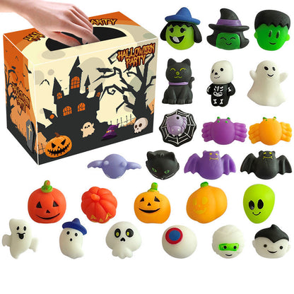 🔥Last Day 50% OFF - 🎃24PCS Halloween Mochi Squishy Toys|Halloween Mochi Squishy Toys, Mini Spooky Squeeze Stress Relief Toys, Kids Party Bag Fillers, Halloween Party Favors, Trick‑or‑Treat Gifts for Boys Girls