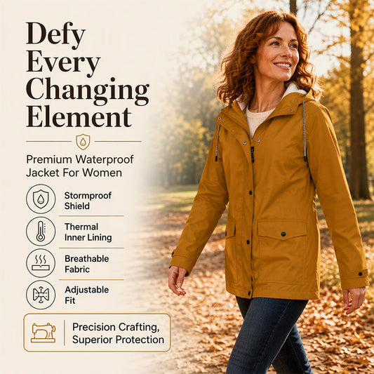 🔥This Week's Special Price: £32.98!!🧥💦Women's Plush-Lined Windproof Hooded Jacket-Unleash Style and Durability in Any Storm!