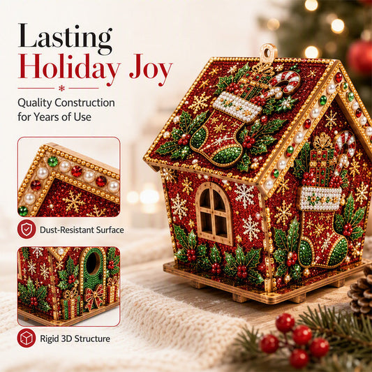 🎁 Christmas 3D Pearl Art Set: DIY Decor, 6 Themes incl. Reindeer & Wreath, Premium Quality